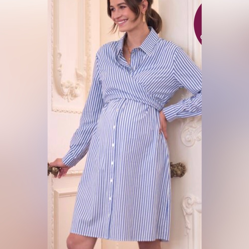 Seraphine Maternity nursing friendly shirt dress